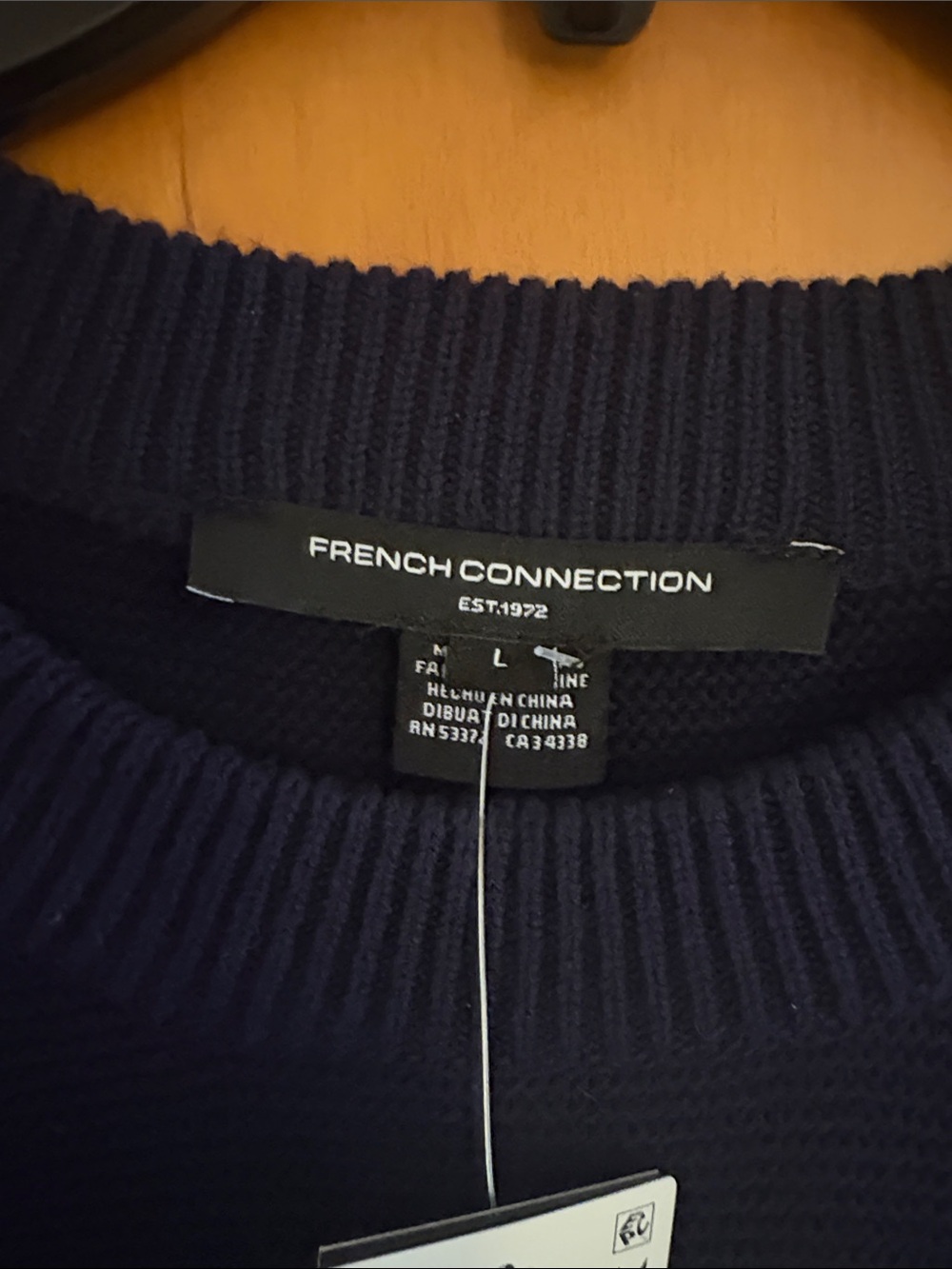 French Connection Navy Short-Sleeve Women’s Sweater - Picture 2 of 5